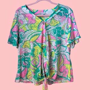 Colorful Floral Button-Down Shirt